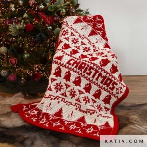 KIT CAL MERRY BLANKET Manta Navideña a Crochet Mosaico