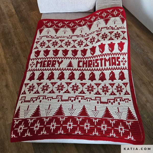 KIT CAL MERRY BLANKET Manta Navideña a Crochet Mosaico - Imagen 3